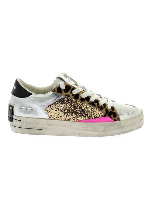 Sk8 Deluxe sneakers da donna in pelle bianca e argento CRIME LONDON | 2810368